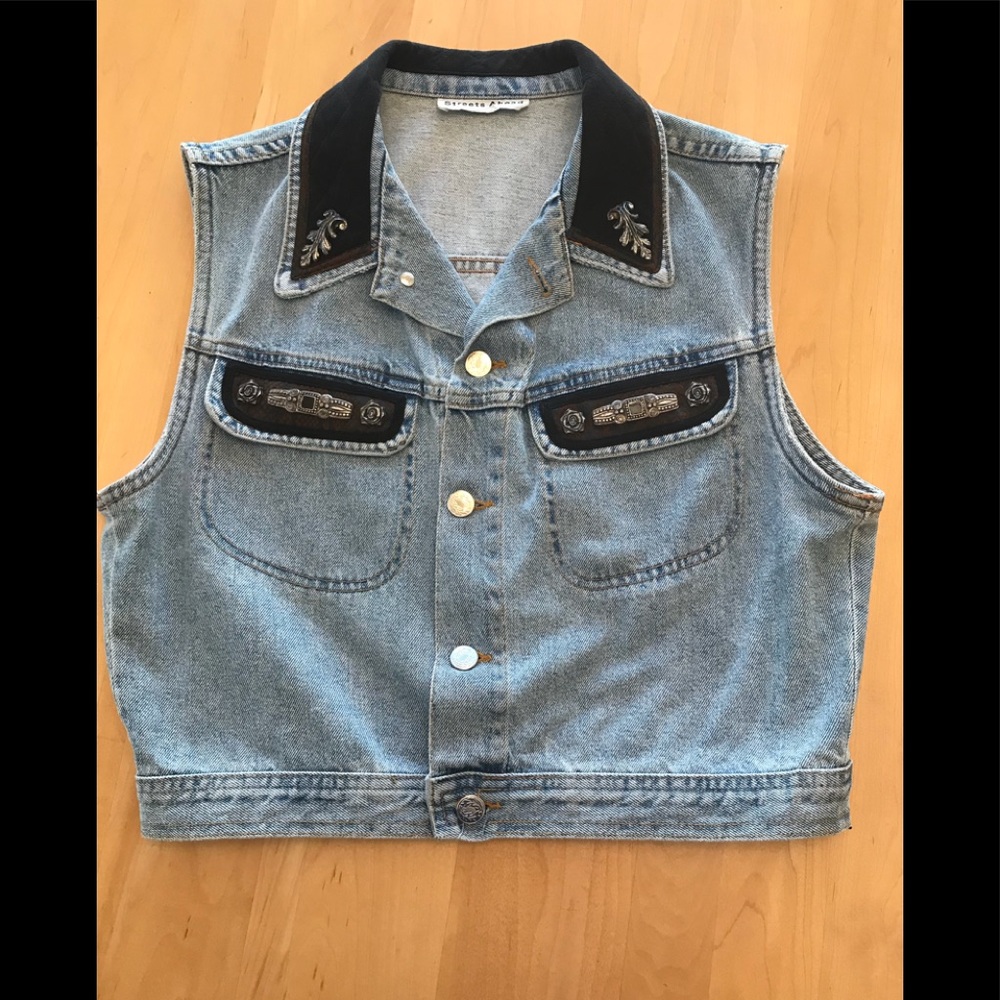 VTG Denim STREETS AHEAD TOP/VEST Sz M